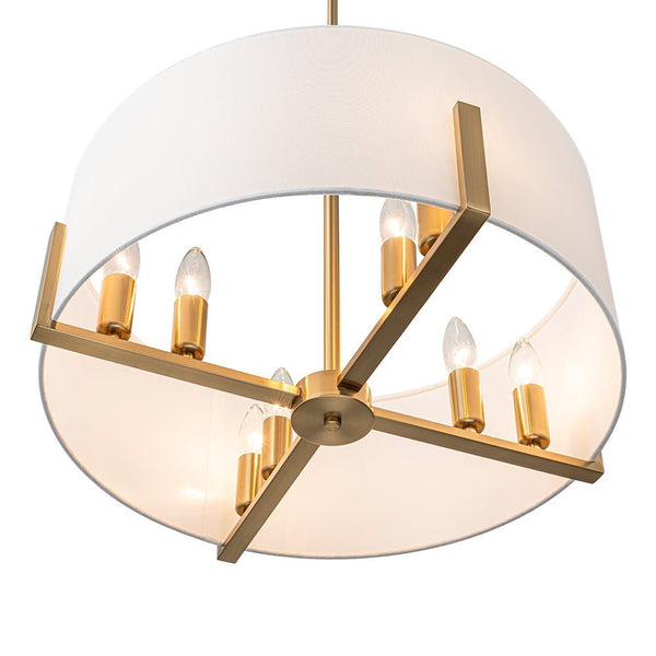Chandelierias - Mid - century 8 - Light Drum Semi - Flush Mount /Pendant - Chandeliers - Black -