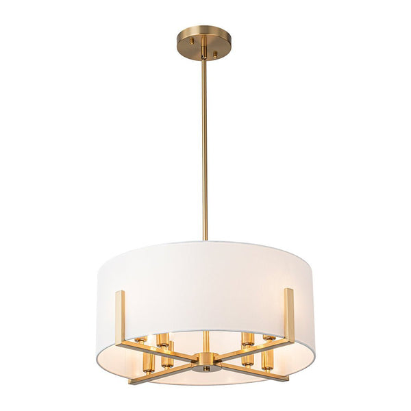 Chandelierias - Mid - century 8 - Light Drum Semi - Flush Mount /Pendant - Chandeliers - Black -