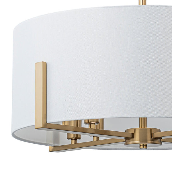 Chandelierias - Mid - century 8 - Light Drum Semi - Flush Mount /Pendant - Chandeliers - Black -