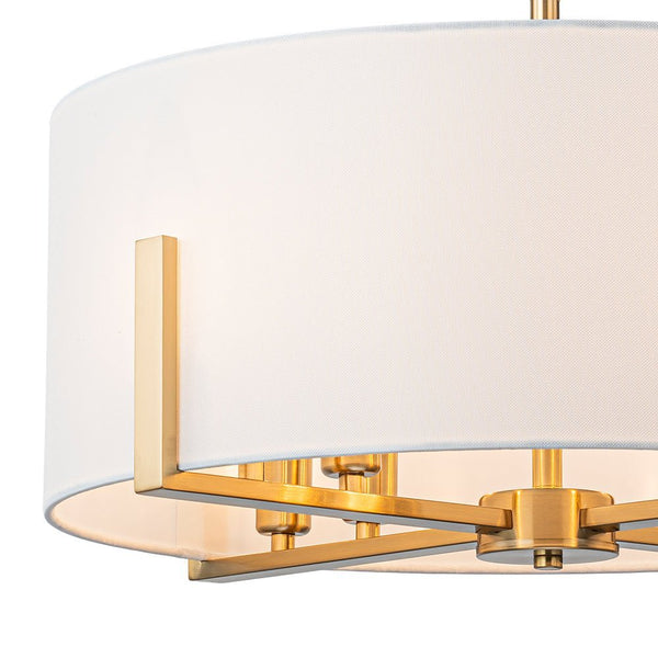 Chandelierias - Mid - century 8 - Light Drum Semi - Flush Mount /Pendant - Chandeliers - Black -