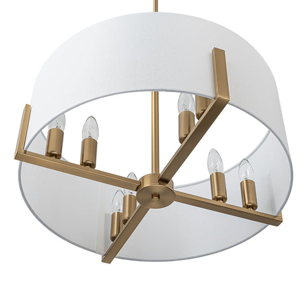 Chandelierias - Mid - century 8 - Light Drum Semi - Flush Mount /Pendant - Chandeliers - Black -