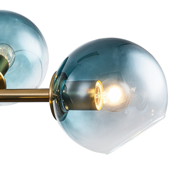 Chandelierias - Mid - century 8 - Light Sculptural Glass Island Chandelier - Chandeliers - Blue -