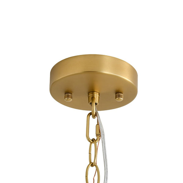 Chandelierias - Mid - century 9 - Light Stamens Metal Candle Style Chandelier - Chandeliers - Brushed Brass -