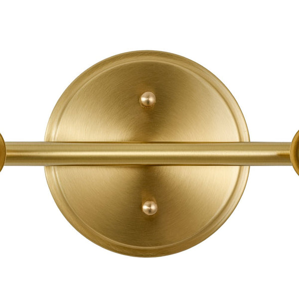 Chandelierias - Mid - century Aged Brass Glass Globe Linear Vanity Light - Wall Light - 3 Bulbs -