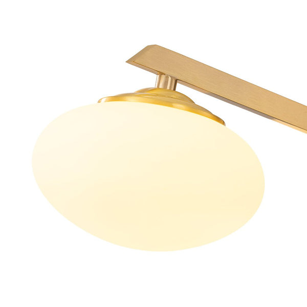 Chandelierias - Mid - century Asymmetry Oval Glass Sputnik Semi - flush Mount chandelier - Chandeliers - 4 Bulbs - Brushed Brass