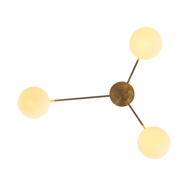 Chandelierias - Mid - century Asymmetry Oval Glass Sputnik Semi - flush Mount chandelier - Chandeliers - 4 Bulbs - Brushed Brass