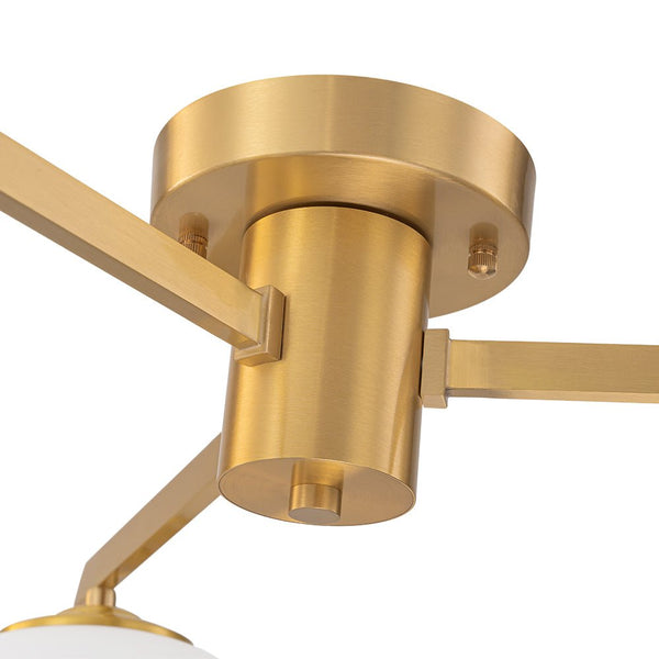 Chandelierias - Mid - century Asymmetry Oval Glass Sputnik Semi - flush Mount chandelier - Chandeliers - 4 Bulbs - Brushed Brass