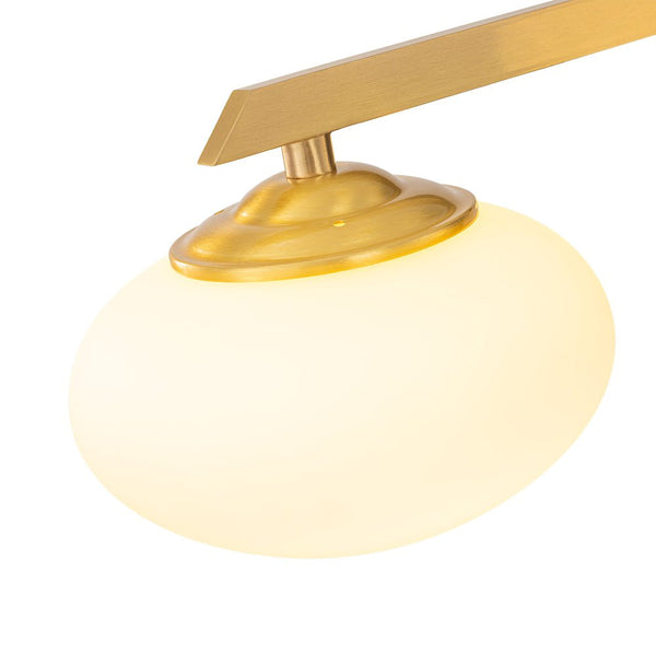 Chandelierias - Mid - century Asymmetry Oval Glass Sputnik Semi - flush Mount chandelier - Chandeliers - 4 Bulbs - Brushed Brass