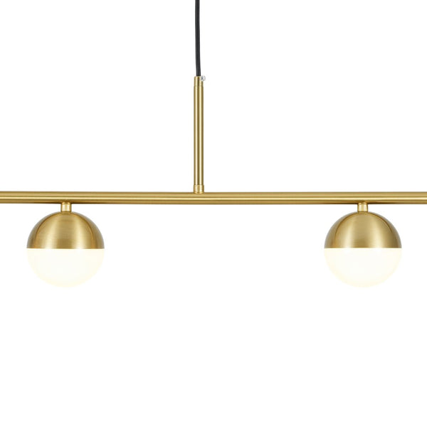 Chandelierias-Mid-century Brass 3-Light Acrylic Half-sphere Linear Pendant-Pendants-Brass-