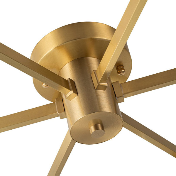 Chandelierias - Mid - century Brass 6 - Light Asymmetry Sputnik Semi - flush Mount - Semi Flush - Brass -