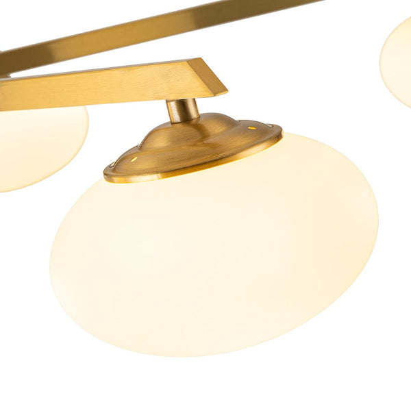 Chandelierias - Mid - century Brass 6 - Light Asymmetry Sputnik Semi - flush Mount - Semi Flush - Brass -