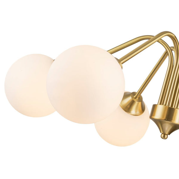 Chandelierias - Mid - century Brass Glass Globe Sputnik Spider Chandelier - Chandeliers - 6 Bulbs -