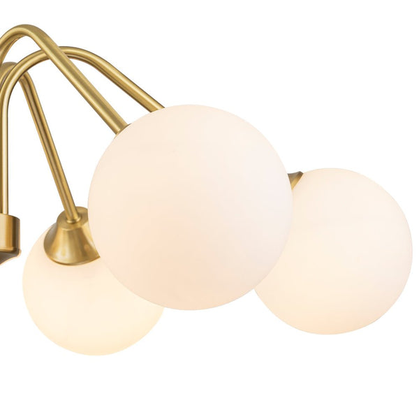 Chandelierias - Mid - century Brass Glass Globe Sputnik Spider Chandelier - Chandeliers - 6 Bulbs -