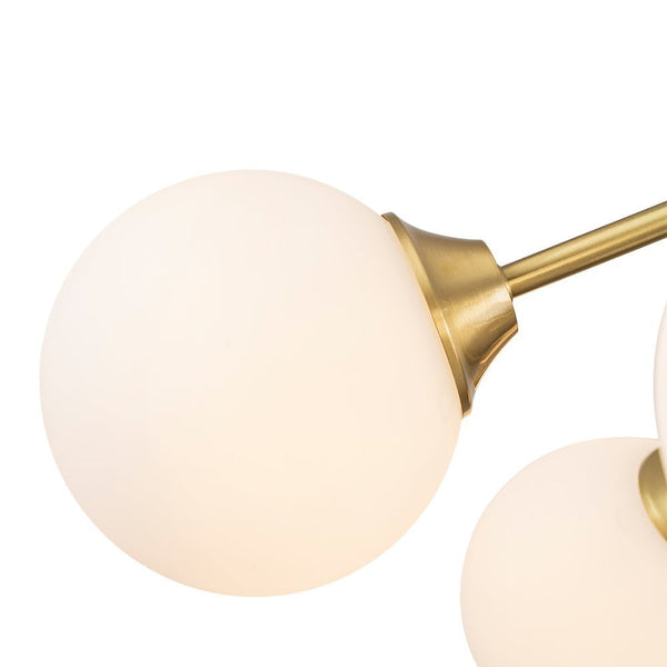 Chandelierias - Mid - century Brass Glass Globe Sputnik Spider Chandelier - Chandeliers - 6 Bulbs -