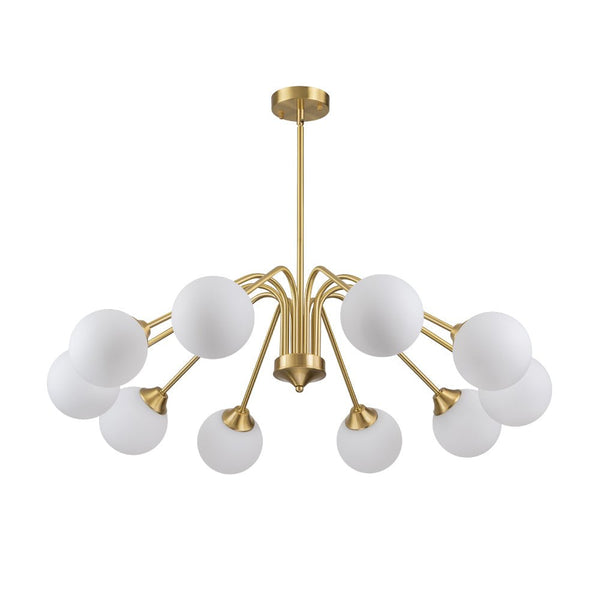 Chandelierias - Mid - century Brass Glass Globe Sputnik Spider Chandelier - Chandeliers - 6 Bulbs -