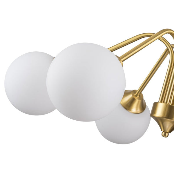Chandelierias - Mid - century Brass Glass Globe Sputnik Spider Chandelier - Chandeliers - 6 Bulbs -