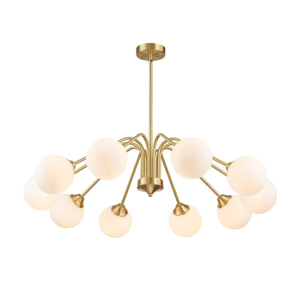 Chandelierias - Mid - century Brass Glass Globe Sputnik Spider Chandelier - Chandeliers - 6 Bulbs -
