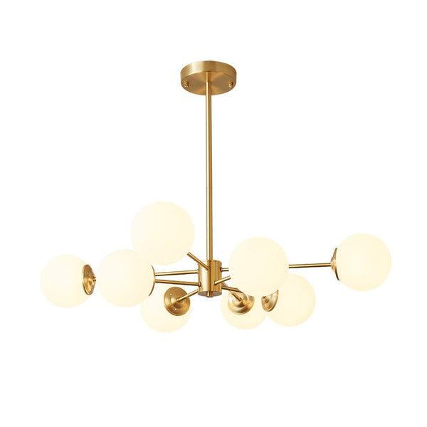Chandelierias - Mid - century Brass Modern Tiered Sputnik Glass Globe Chandelier - Chandelier - 8 Bulbs (Back - order & Arrive in 4 weeks) -