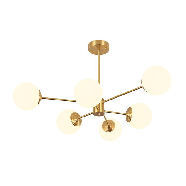 Chandelierias - Mid - century Brass Modern Tiered Sputnik Glass Globe Chandelier - Chandelier - 8 Bulbs (Back - order & Arrive in 4 weeks) -