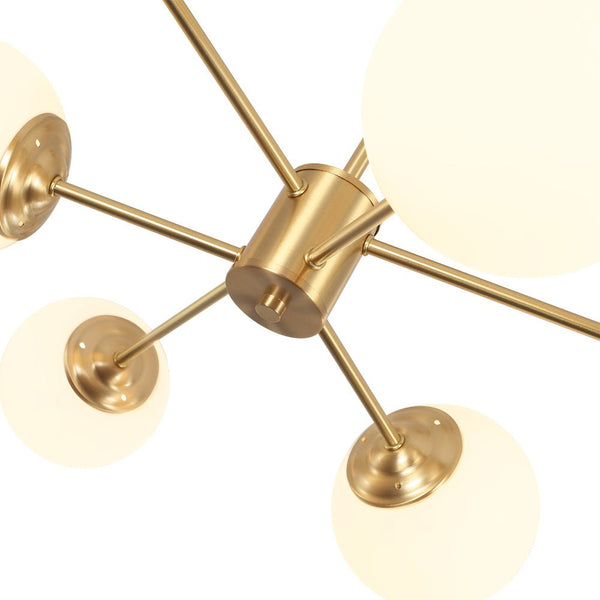 Chandelierias - Mid - century Brass Modern Tiered Sputnik Glass Globe Chandelier - Chandelier - 8 Bulbs (Back - order & Arrive in 4 weeks) -