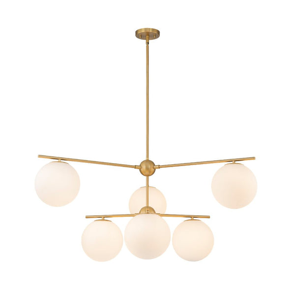 Chandelierias - Mid - century Milky White Glass Globe Sputnik Tiered Chandelier - Chandelier - 1 - Tier -