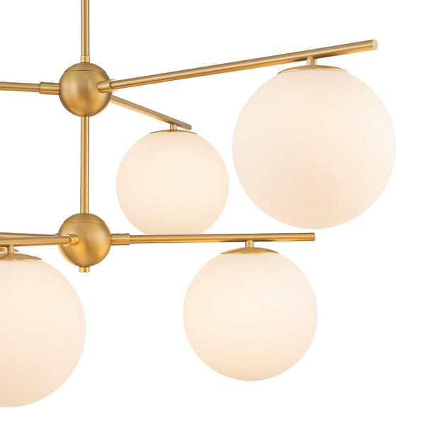 Chandelierias - Mid - century Milky White Glass Globe Sputnik Tiered Chandelier - Chandelier - 1 - Tier -