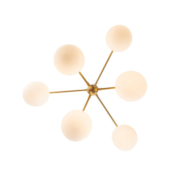 Chandelierias - Mid - century Milky White Glass Globe Sputnik Tiered Chandelier - Chandelier - 1 - Tier -