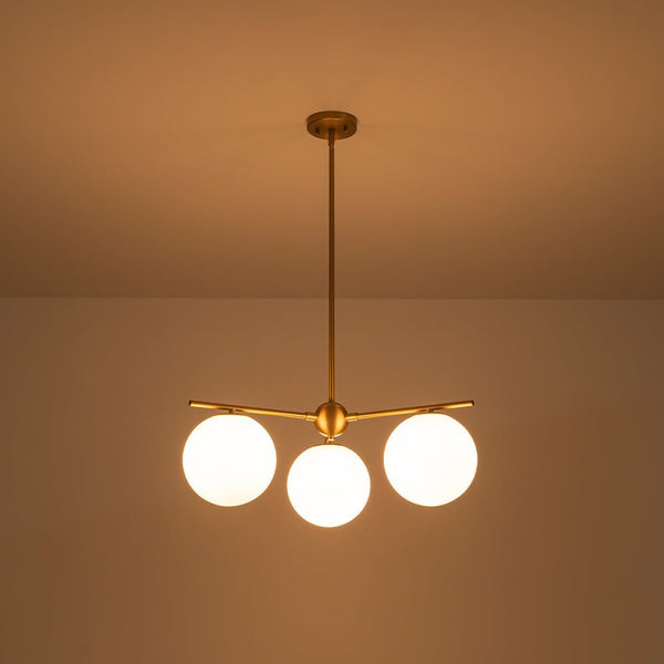 Chandelierias - Mid - century Milky White Glass Globe Sputnik Tiered Chandelier - Chandelier - 1 - Tier -