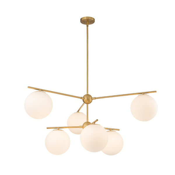 Chandelierias - Mid - century Milky White Glass Globe Sputnik Tiered Chandelier - Chandelier - 1 - Tier -