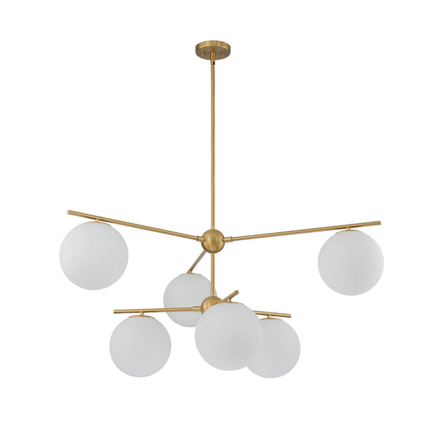 Chandelierias - Mid - century Milky White Glass Globe Sputnik Tiered Chandelier - Chandelier - 1 - Tier -