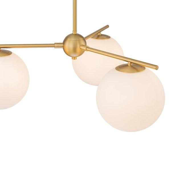 Chandelierias - Mid - century Milky White Glass Globe Sputnik Tiered Chandelier - Chandelier - 1 - Tier -
