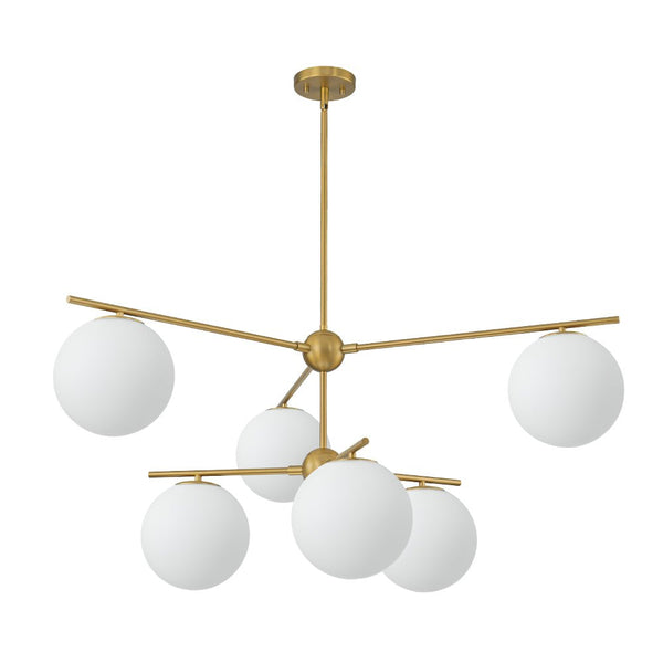 Chandelierias - Mid - century Milky White Glass Globe Sputnik Tiered Chandelier - Chandelier - 2 - Tier -
