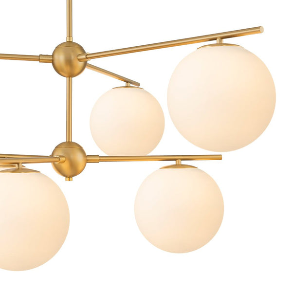 Chandelierias - Mid - century Milky White Glass Globe Sputnik Tiered Chandelier - Chandelier - 2 - Tier -