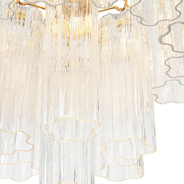 Chandelierias - Mid - century Modern 3 - Light Tronchi Murano Glass Tiered Chandelier - Chandeliers - Clear (Back - order & Arrive in 2 Weeks) -