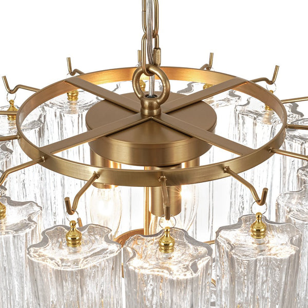 Chandelierias - Mid - century Modern 3 - Light Tronchi Murano Glass Tiered Chandelier - Chandeliers - Clear (Back - order & Arrive in 2 Weeks) -