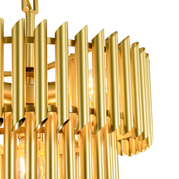 Chandelierias - Mid - century Modern 4 - Light Panpipe Design Tiered Pendant - Pendant - Gold -
