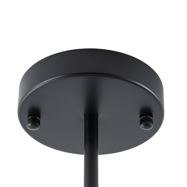 Chandelierias - Mid - century Modern 6 - Light Sputnik Frosted Glass Semi - flush Mount - Semi Flush - 6 Bulbs - Black