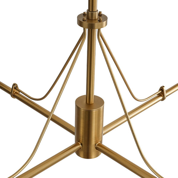 Chandelierias - Mid - century Modern Symmetrical 4 - Light Opal Glass Sphere Chandelier - Chandeliers - Black -