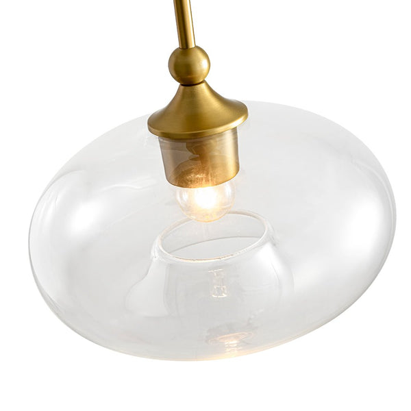 Chandelierias - Mid - century Single - Light Clear Apple Glass Semi - Flush Mount - Semi Flush - Gold -