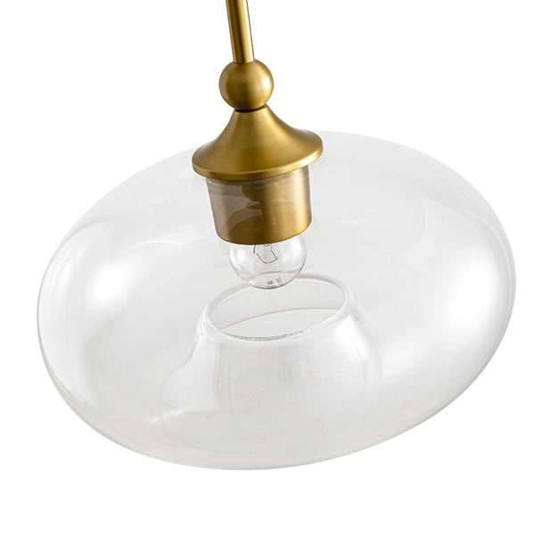 Chandelierias - Mid - century Single - Light Clear Apple Glass Semi - Flush Mount - Semi Flush - Gold -