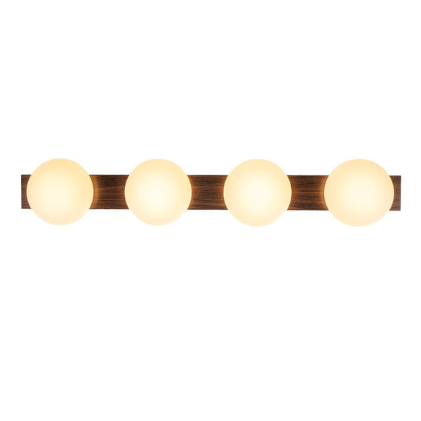 Chandelierias - Minimalist 4 - Light Crafted Faux Wood Linear Dimmable LED Island Chandelier - Chandelier - Round -