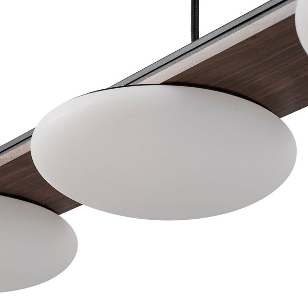 Chandelierias - Minimalist 4 - Light Crafted Faux Wood Linear Dimmable LED Island Chandelier - Chandelier - Round -