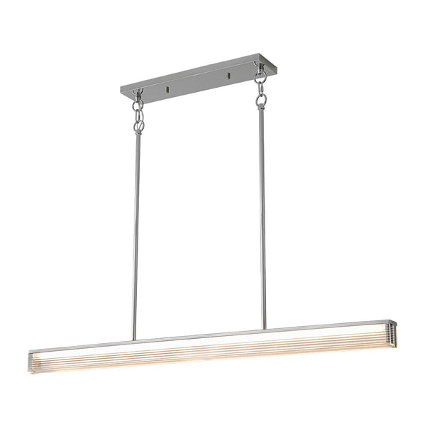 Chandelierias-Minimalist Elongated LED Linear Glass LED Dining Pendant-Pendants-Silver-