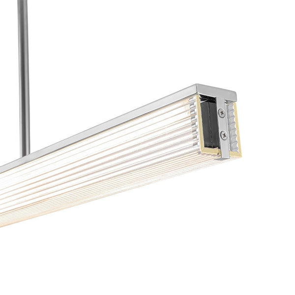 Chandelierias-Minimalist Elongated LED Linear Glass LED Dining Pendant-Pendants-Silver-
