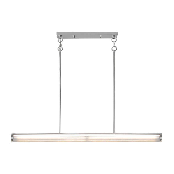 Chandelierias-Minimalist Elongated LED Linear Glass LED Dining Pendant-Pendants-Silver-