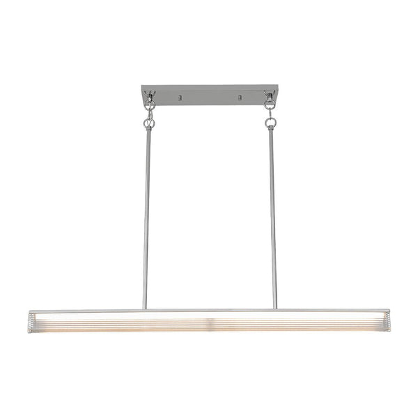 Chandelierias-Minimalist Elongated LED Linear Glass LED Dining Pendant-Pendants-Silver-