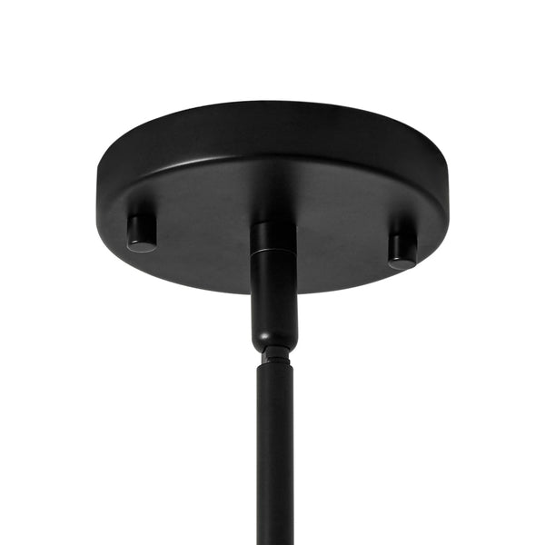 Chandelierias - Minimalist Modern 1 - Light Ribbed Clear Glass Globe Pendant - Pendants - Matte Black -