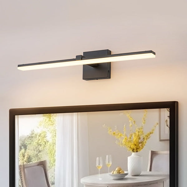 Chandelierias - Minimalist Modern Linear Slim Turnable LED Vanity Light - Wall Light - Black -