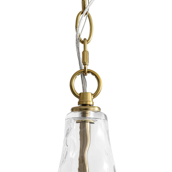 Chandelierias - Modern 1 - Light Clear Hammered Glass Mini Pendant - Pendant - Nickel -