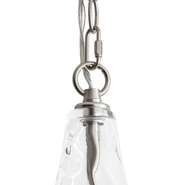 Chandelierias - Modern 1 - Light Clear Hammered Glass Mini Pendant - Pendant - Nickel -